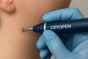 Person receiving skin tag removal Horley
